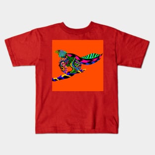 dinosaur in rainbow wings ecopop Kids T-Shirt